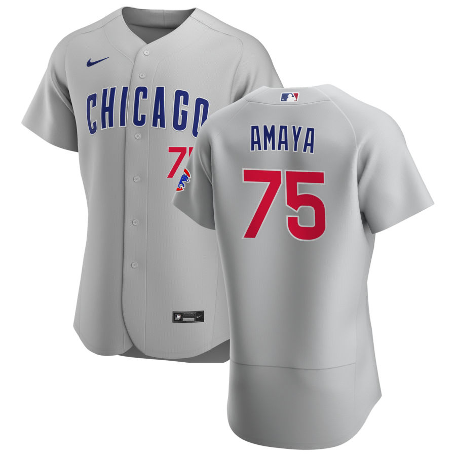 Chicago Cubs #75 Miguel Amaya Men Nike Gray Road 2020 Authentic Team Jersey